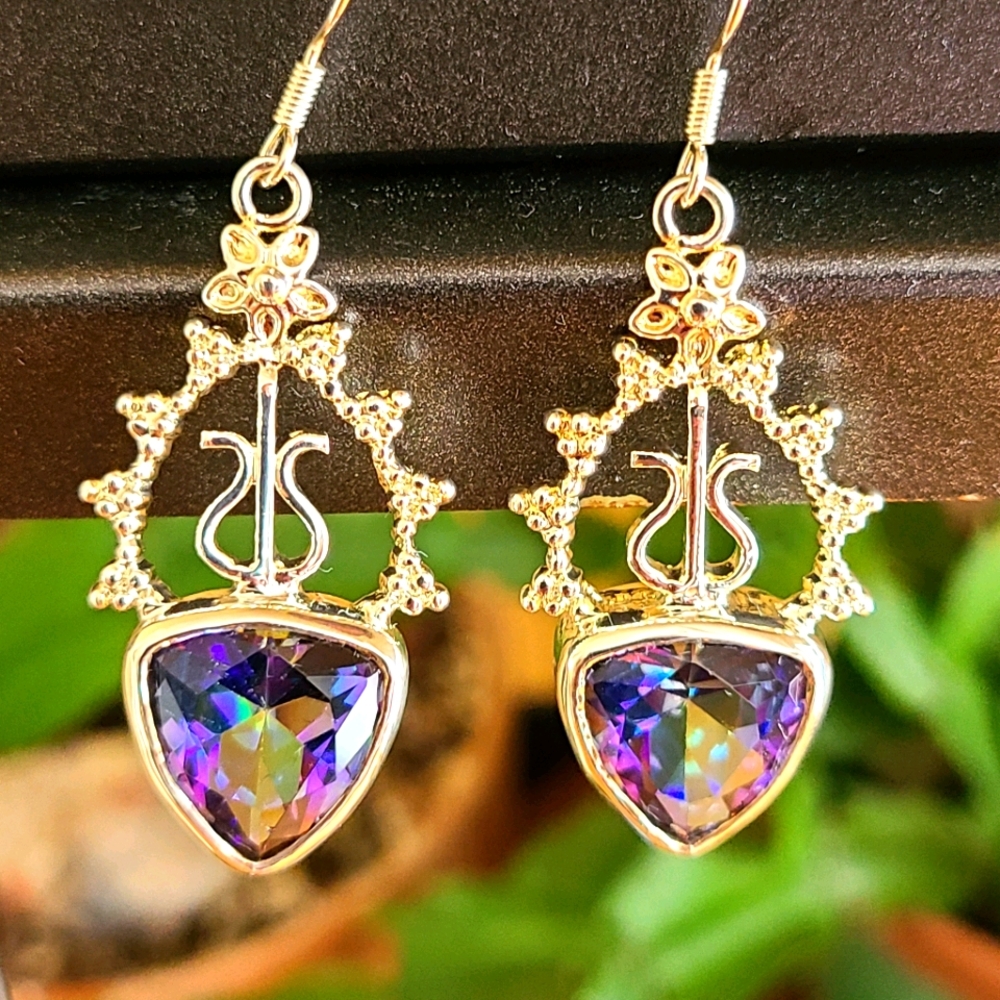 925 Sterling Mystic Topaz Earrings